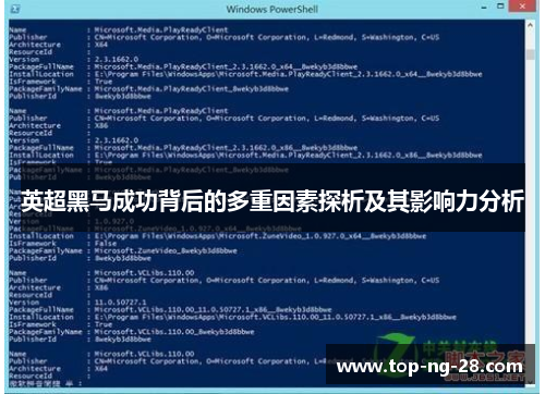 英超黑马成功背后的多重因素探析及其影响力分析